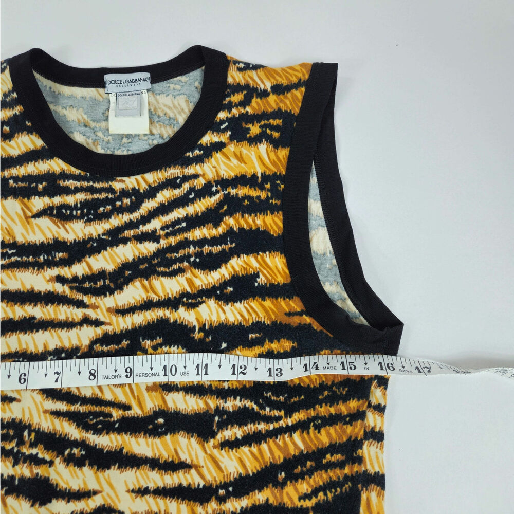 Y2k Dolce & Gabbana Sleeveless Top Tiger Print Vintage - Size Medium - Picture 4 of 5